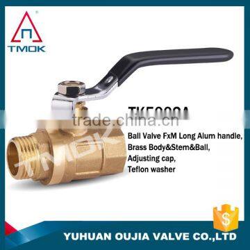 female male NPT thread lever iron handle new bonnet brass body 1/2 3/4 1 inch brass ball valve copper ball china manufacturer