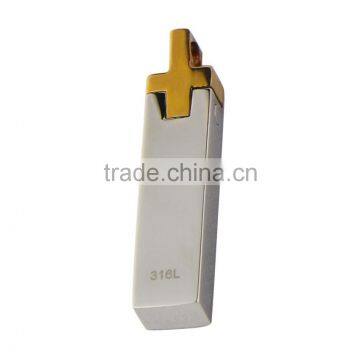 Rectangle Pendant HMC Design P0192 Gold Cross Plating Stainless Steel Pendant