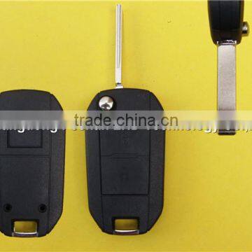 Peugeot remote key shell blank 2 button flip case with VA2 blade