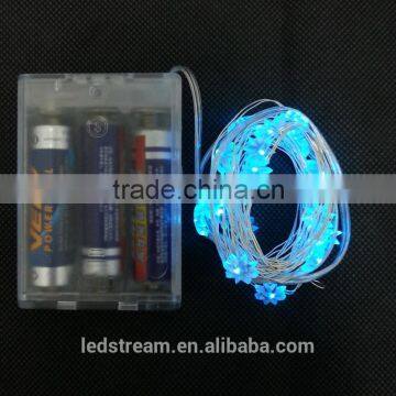 Latest Octagonal Flower LED Silver Color Copper Wire String Lights Fairy Lights for Christmas Holiday Lighting