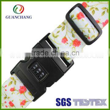 3 Dials Combination Tsa luggage scale belt with lock, luggage strap Custom made