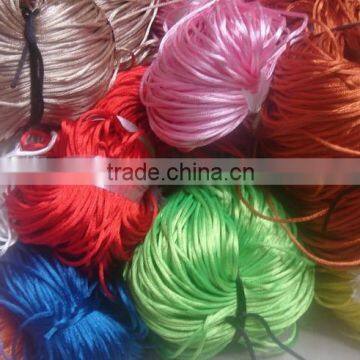 Satin cord Jewelry making supplies-green and pink color china knot satin cord for jewelry DIY making and craft supplies