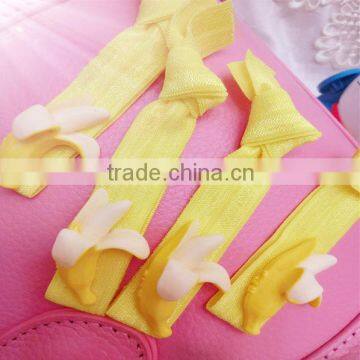 Fresh banana elastic hair bands girls hair ribbon with knot headband