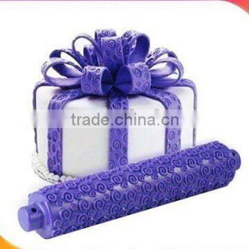 Plastic cake decoration spiral pattern textured fondant rolling pin