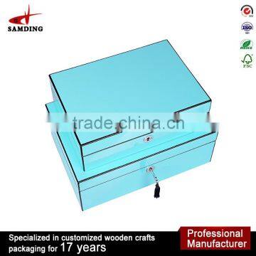 Fashion Wooden Antique Jewelry Box With Metal Lock and Mirror Jewelry Display Cases for Sale photo-6