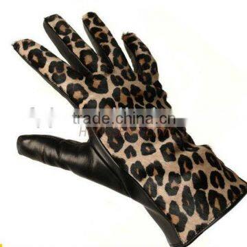 fashion lady's Leopard grain gloves leather gloves