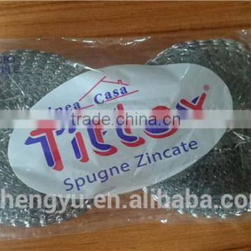 2015 popular kitchen cleaning dish washing mesh scourer from linyi