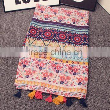 Hot Selling Floral Pattern Scarf Viscose Design Fashion Muslim Hijab Pashmina Autumn Popular Shawls /scarves photo-6