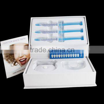 TEETH WHITENING HOME KIT TOOTH BLEACHING DENTAL GEL WITH LED LIGHT