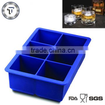 BPA FREE six block large ice cube tray silicone