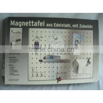 stainless steel memo board with letter shaped memo pad