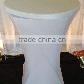 White spandex/lycra cocktail table cover/table cloth for sales