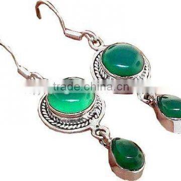Fabulous Dyed Emerald 925 Sterling Silver Earring, Gemstone Silver Jewelry, Online Silver Jewelry