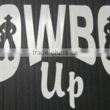 Cowboy Up White 4" x 4" Decal