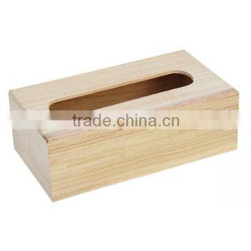 Chinese wooden factory eco-friendly handmade cheap unfinished paulownia wooden tissue box