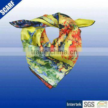 2016 new style digital printed foulard 100 polyester