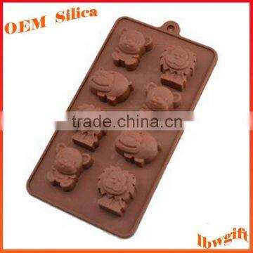 Custom 8 hole Animal shape silicone cake mold Chocolate mould FDA kitchenware