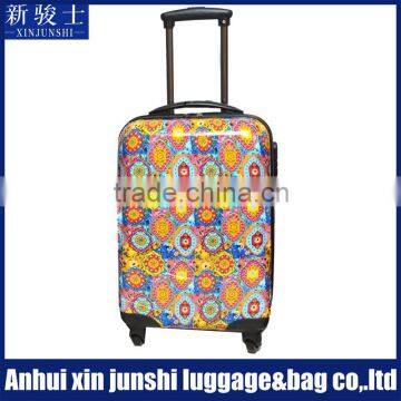 Colorful Printed ABS PC Girls Hard Shell Luggage