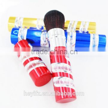 Dome Hair Multi Color Aluminium Cylinder Retractable Blush Brush