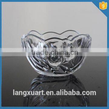 Pressed Punch Glass Crystal Bowl Engraved Flower Crystal Fruit Bowl photo-3