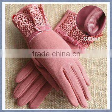 Factory Supply Smart New Cashmere Glove With Butterfly Or Bowknot