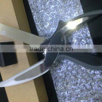 Factory Wholesales Stainless Steel Clever Cutter 2-in-1 Knife;Chopping Knife Cutting Board Clever Cutter Kitchen Scissor photo-3