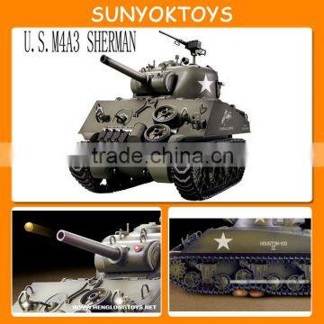 New 1:16 Electric RTR RC Tank U.S.M4A3 SHERMAN RC Metal Model