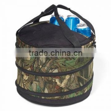 Waterfowl and deluxe cylindrical soft sided cooler bag