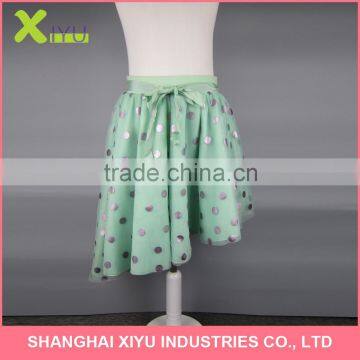 silver dot printed waist bow designer beautiful girls long skirts