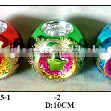 (02-10105)colorful glass round tealight holders