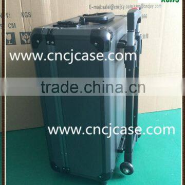 Suitcase-style Fashion Black Custom Design With Locks Aluminum Trolley Case