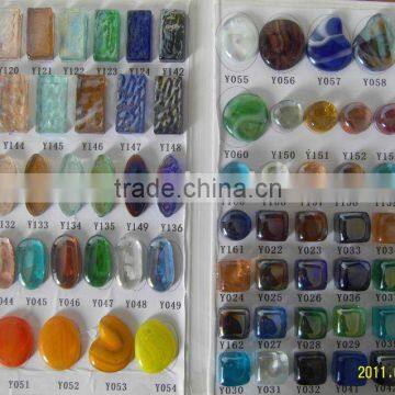 Irregular shape aqual bright glass pebble