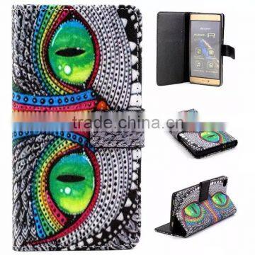 Retro Vintage Color Printing Customed Wallet Leather Case For Huawei P8