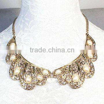 Alloy gold jewelry set stone gold necklace