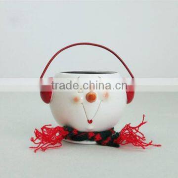 White Small Decoration Wooden Resin Small Metal Flower Pot