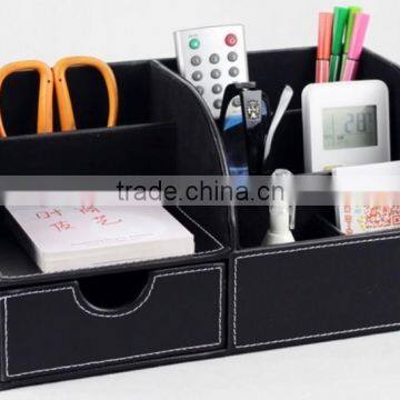 Varies office leather pu desk organizer