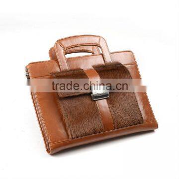 Executive Briefcase-Portfolio With Brown Horsehair Trim for iPad and MacBook Air