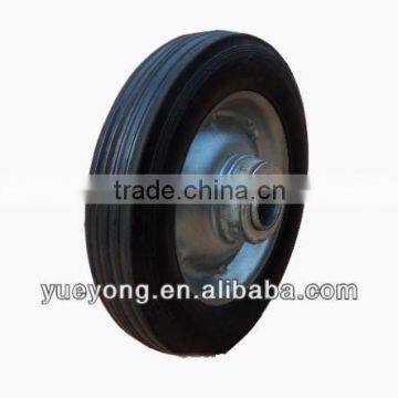 6x1.5" Solid rubber wheel,lawn mover wheel,zinc coat rim