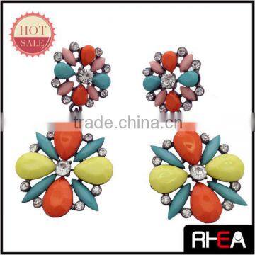 Statement Shourouk Earring Colorful Resin Stone Fashion Drop Alloy Earring