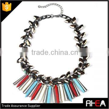 Turquoise and Alloy Spiker Drop Fashion Wheat Design Choker Necklace