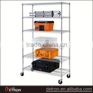 6 tier Chrome showroom display wire shelving