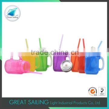 Clear Glass Bottles With Handle and Straw