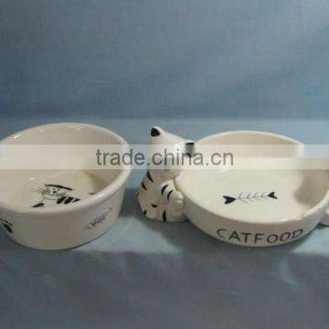 Ceramic pet bowl with little paw