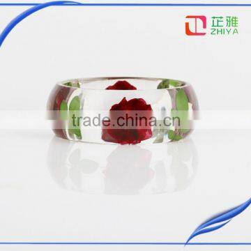 Fashion Handmade Pressed Dried Real Flowers Inside Transparent Clear Resin