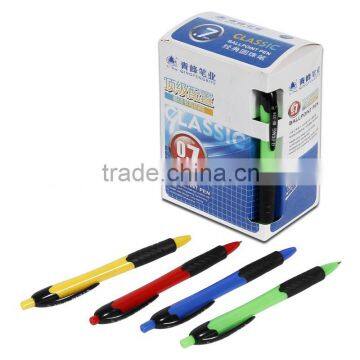 manufacturer cheap plastic ball pen with colorful barrel