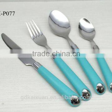 Funny Colorful Plastic Handle Stainless Steel Cutlery Set KX-P077