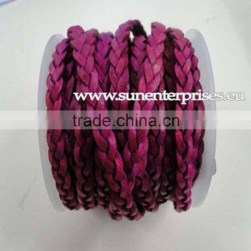 Braided Leather cords -Flat Braided Leather Choty-SE-BC-10-5MM