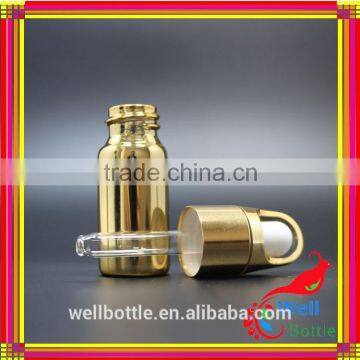 Gold Glass Dropper Bottle Samples Vial With Metal Dropper for Essential Oil Packaging Empty Bottles 061R photo-3
