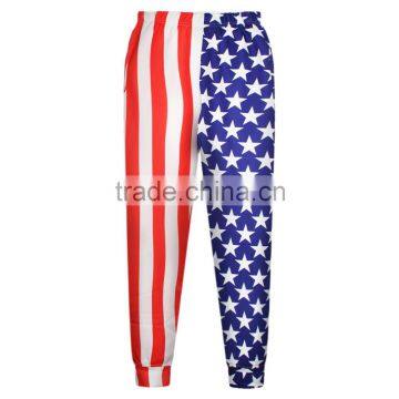 2015 new fashion Casual pants Polyester and Spandex High Quality US Flag Digital Print Pants N18-30