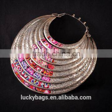 Hot Selling Fashion Women Necklace 9 Levels Big Silver Necklace